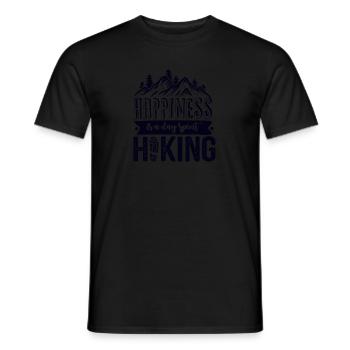 Happiness is a day spent hiking - Männer T-Shirt - Schwarz - Vorne - AI Model Male 178 light (178cm)