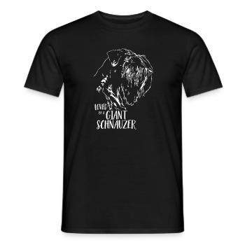 Aimé par un schnauzer géant Hundespruch Wilsigns - T-shirt homme - noir - Devant - AI Model Male 178 light (178cm)