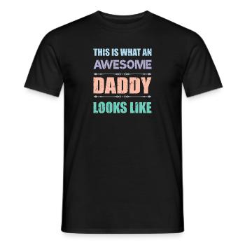 This is what a great father looks like - Father's Day - Men's T-Shirt - black - Front - AI Model Male 178 light (178cm)