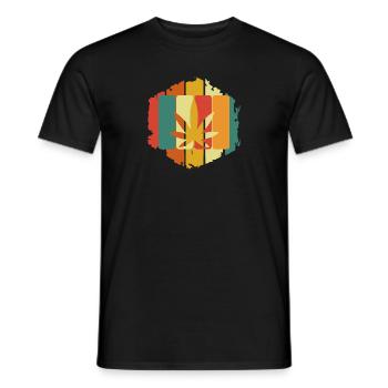 Grass Jamaica colors hemp leaf motif grass gift - Men's T-Shirt - black - Front - AI Model Male 178 light (178cm)