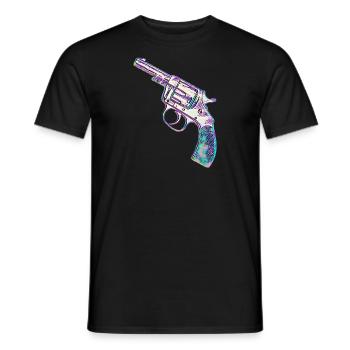 Colorful revolver - Men's T-Shirt - black - Front - AI Model Male 178 light (178cm)