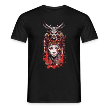 Oni Demon Gothic Yokai Design Asiatische Kunst - Männer T-Shirt - Schwarz - Vorne - AI Model Male 178 light (178cm)
