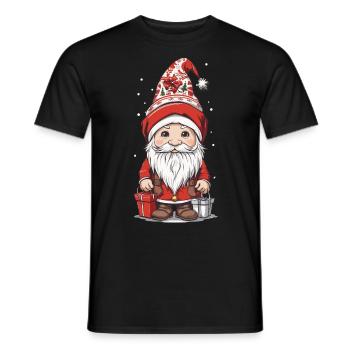 Nordischer Weihnachtswichtel Gnom Elf Weihnachten - Männer T-Shirt - Schwarz - Vorne - AI Model Male 178 light (178cm)