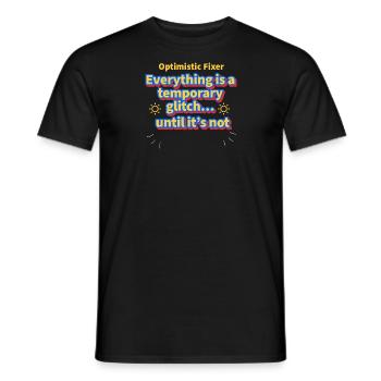 I.T Optimistic Fixer T-Shirt - Men's T-Shirt - black - Front - AI Model Male 178 light (178cm)