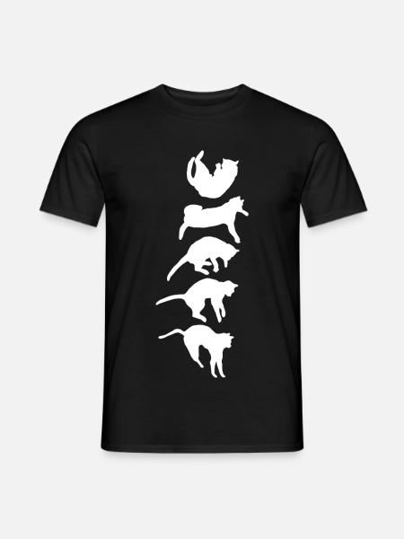 Straightening reflex of the falling cat - Men's T-Shirt - black
