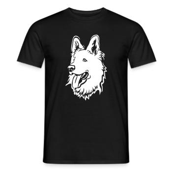 Swiss Shepherd Head "Black Edition" - Men's T-Shirt - black - Front - AI Model Male 178 light (178cm)