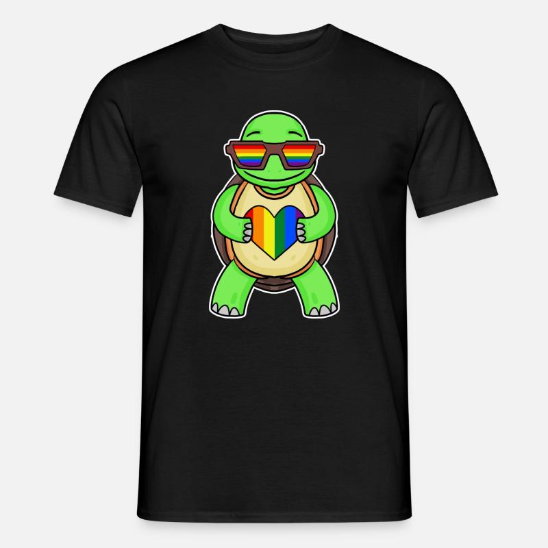 Rainbow Turtle - Men's T-Shirt - black
