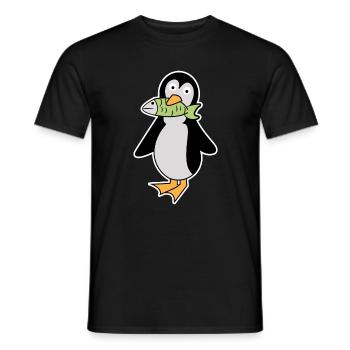 Cute Penguin Bird Animal Seabird Arctic - Men's T-Shirt - black - Front - AI Model Male 178 light (178cm)