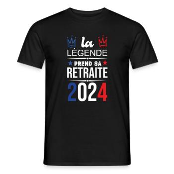 La Légende Prend Sa Retraite 2024 - T-shirt homme - noir - Devant - AI Model Male 178 light (178cm)