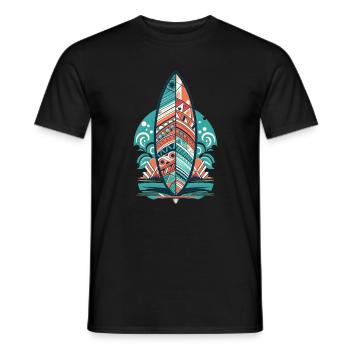 Surfboard - Men's T-Shirt - black - Front - AI Model Male 178 light (178cm)
