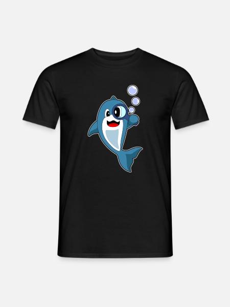 Dolphin Detective Magnifier - Men's T-Shirt - black