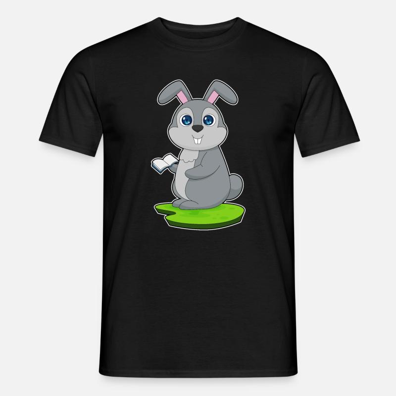 Hase Buch - Männer T-Shirt - Schwarz