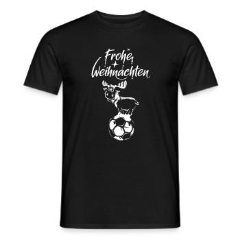 Rentier auf Fußball lustig Santa Claus Team Verein - Männer T-Shirt - Schwarz - Vorne - AI Model Male 178 light (178cm)