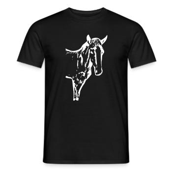 weißes Pferd weiß Pferde T-shirt Geschenk Reiter  - Männer T-Shirt - Schwarz - Vorne - AI Model Male 178 light (178cm)
