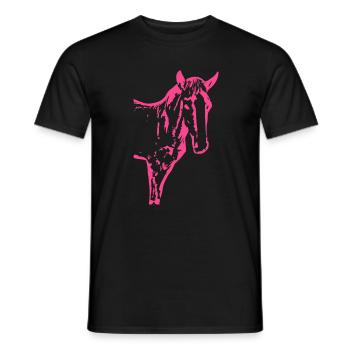 Pferd rosa pink, Fohlen - Männer T-Shirt - Schwarz - Vorne - AI Model Male 178 light (178cm)