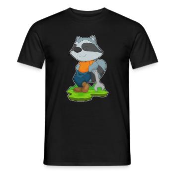 Raccoon Mechanic Wrench Workshop - Men's T-Shirt - black - Front - AI Model Male 178 light (178cm)
