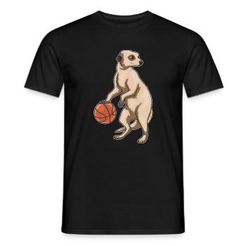 Erdmännchen Basketballspieler Basketball - Männer T-Shirt - Schwarz - Vorne - AI Model Male 178 light (178cm)