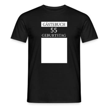 Guestbook 55th Birthday Signature T-shirt - Men's T-Shirt - black - Front - AI Model Male 178 light (178cm)