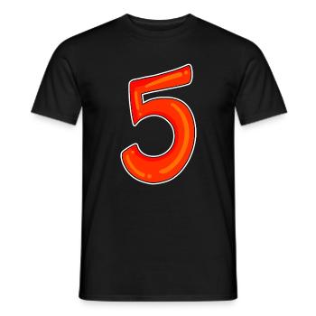 Five Number Number Symbol 5 - Men's T-Shirt - black - Front - AI Model Male 178 light (178cm)