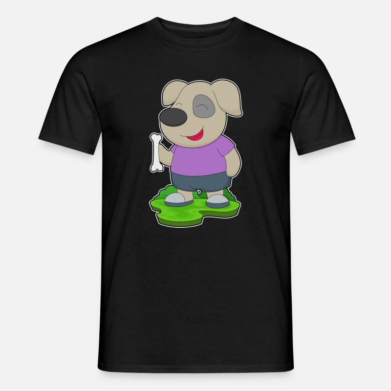 Hund Knochen - Männer T-Shirt - Schwarz