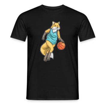 Fox Basketball Player Basketball - Men's T-Shirt - black - Front - AI Model Male 178 light (178cm)