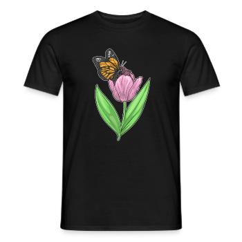 Schmetterling Tulpe - Männer T-Shirt - Schwarz - Vorne - AI Model Male 178 light (178cm)