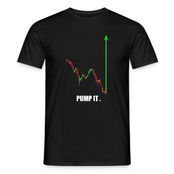 pump it, crypto, stocks, gym, fitness, trading - Men's T-Shirt - black - Front - AI Model Male 178 light (178cm)