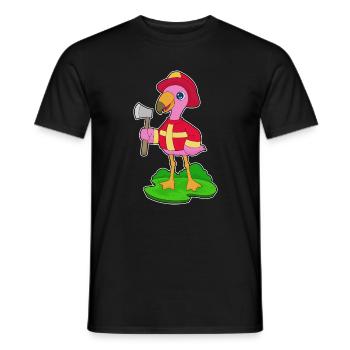 Flamingo Feuerwehrmann Axt Feuerwehr - Männer T-Shirt - Schwarz - Vorne - AI Model Male 178 light (178cm)