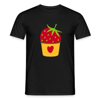 Icecream Cream Strawberry Cream Cupcake Sweet - Men's T-Shirt - black - Front - AI Model Male 178 light (178cm)