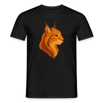 Elegant Lynx Head – Powerful Wildcat - Men's T-Shirt - black - Front - AI Model Male 178 light (178cm)