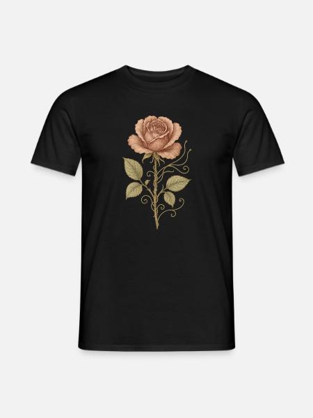 Rose Rouge Vintage - T-shirt homme - noir