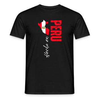 Fabriqué au Pérou, design vertical - T-shirt homme - noir - Devant - AI Model Male 178 light (178cm)