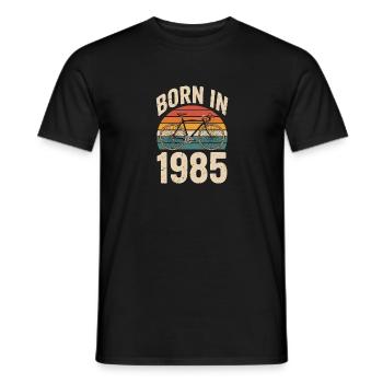 Vélo vintage né en 1985 Design - T-shirt homme - noir - Devant - AI Model Male 178 light (178cm)