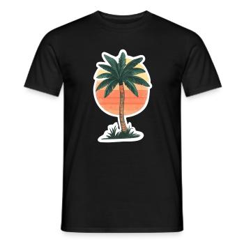 Palm tree - Men's T-Shirt - black - Front - AI Model Male 178 light (178cm)