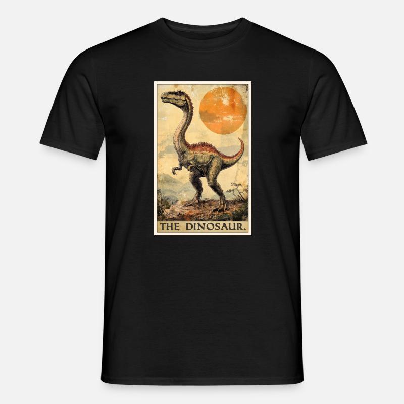 Dino Saurier Dinosaurier - Männer T-Shirt - Schwarz