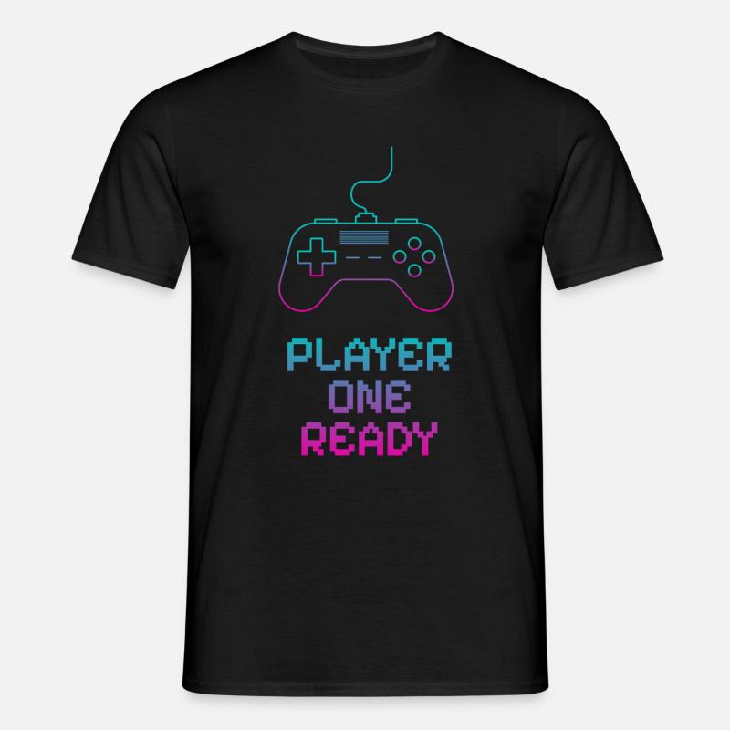 Neon Gaming Controller Design - Männer T-Shirt - Schwarz