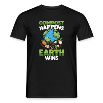  Kompost Passiert Der Erde Gewinnt Lustige - Männer T-Shirt - Schwarz - Vorne - AI Model Male 178 light (178cm)
