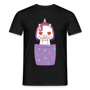Licorne Chemise Sac Poitrine Cadeau Licorne - T-shirt homme - noir - Devant - AI Model Male 178 light (178cm)