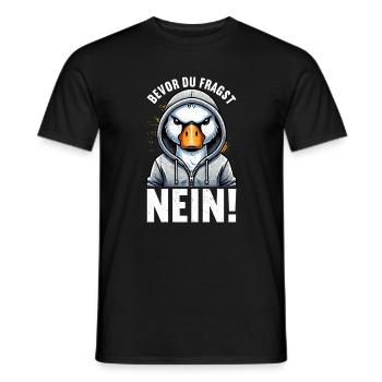 Avant que tu ne demandes, pas de cygne. Mauvaise humeur. - T-shirt homme - noir - Devant - AI Model Male 178 light (178cm)