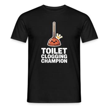 Toilet Clogging Champion Klo Humor - Men's T-Shirt - black - Front - AI Model Male 178 light (178cm)