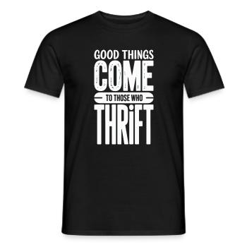 Good Things Come Thrift - Men's T-Shirt - black - Front - AI Model Male 178 light (178cm)