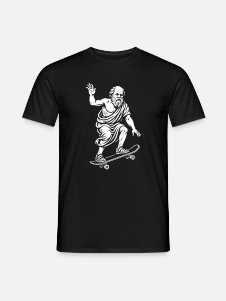 Ancient Philosopger Socrates on a Skateboard - Men's T-Shirt - black
