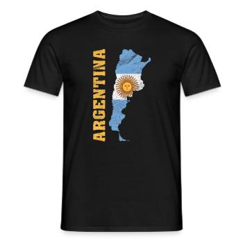 Argentina Map Flag Vintage Design - Männer T-Shirt - Schwarz - Vorne - AI Model Male 178 light (178cm)
