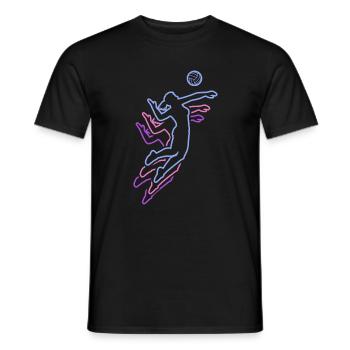 Volley-ball féminin Joueuse de volley-ball : Volley-ball de plage - T-shirt homme - noir - Devant - AI Model Male 178 light (178cm)