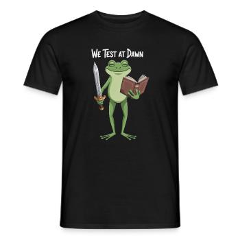 Le Chevalier Grenouille à l’Aube - T-shirt homme - noir - Devant - AI Model Male 178 light (178cm)