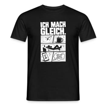 Ich mach gleich procrastination Humor - Männer T-Shirt - Schwarz - Vorne - AI Model Male 178 light (178cm)