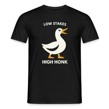 Low Stakes High Honk Duck Tee - Männer T-Shirt - Schwarz - Vorne - AI Model Male 178 light (178cm)