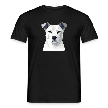 Dog Portrait Geometric - Men's T-Shirt - black - Front - AI Model Male 178 light (178cm)