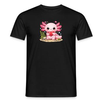Axolotl - Männer T-Shirt - Schwarz - Vorne - AI Model Male 178 light (178cm)