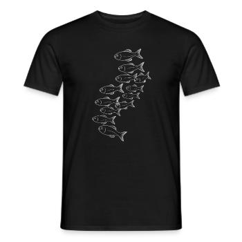 Fischschwarm Silhouette Muster - Männer T-Shirt - Schwarz - Vorne - AI Model Male 178 light (178cm)